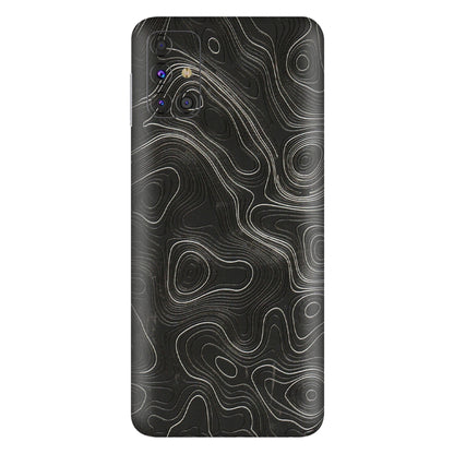 Samsung M/F/Note/Flip and C Phone Skins (All Models) - Abstract White Line Map - 3D Embossed Finish (L-269) Samsung Galaxy M31s