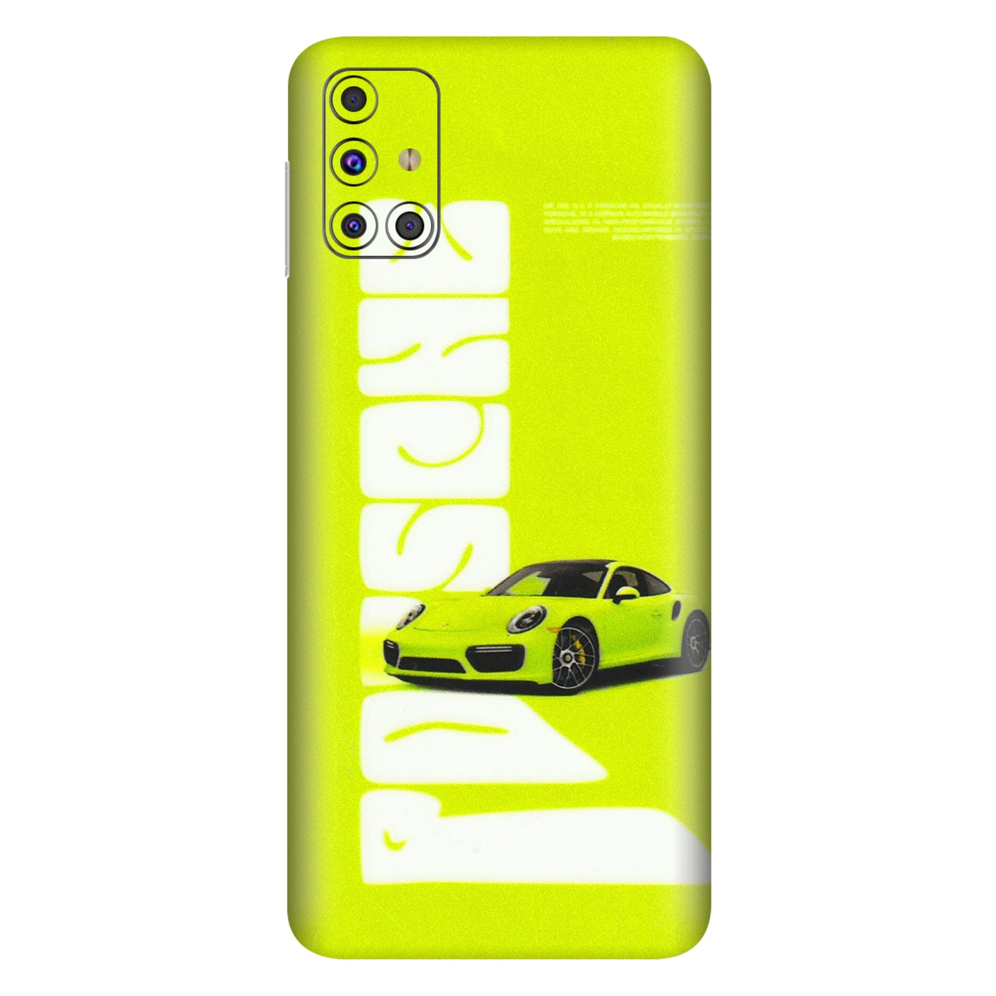 Samsung M/F/Note/Flip and C Phone Skins (All Models) - Lime Green Porche - 3D Embossed Finish (L-30) Samsung Galaxy M31s