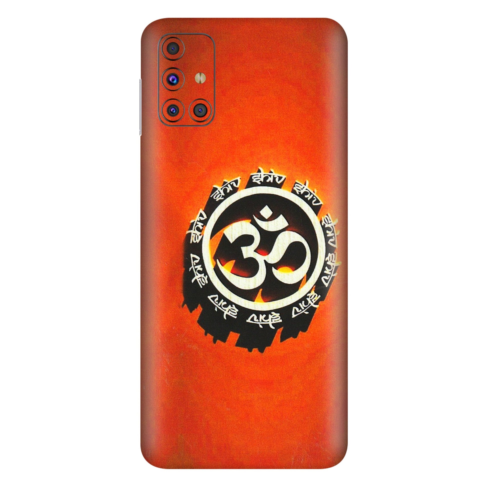 Samsung M/F/Note/Flip and C Phone Skins (All Models) - Aum Shiv Orange - 3D Embossed Finish (L-32) Samsung Galaxy M31s