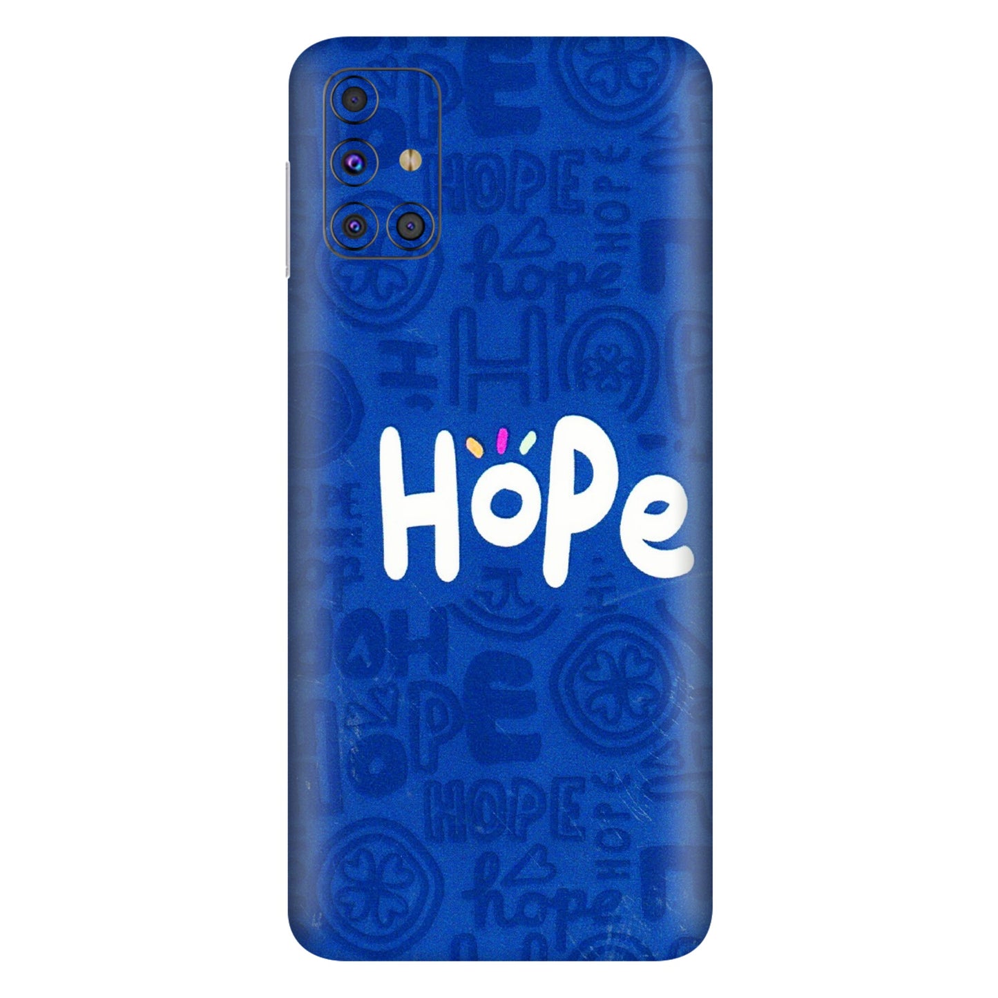 Samsung M/F/Note/Flip and C Phone Skins (All Models) - Hope Doodles Blue - 3D Embossed Finish (L-43) Samsung Galaxy M31s