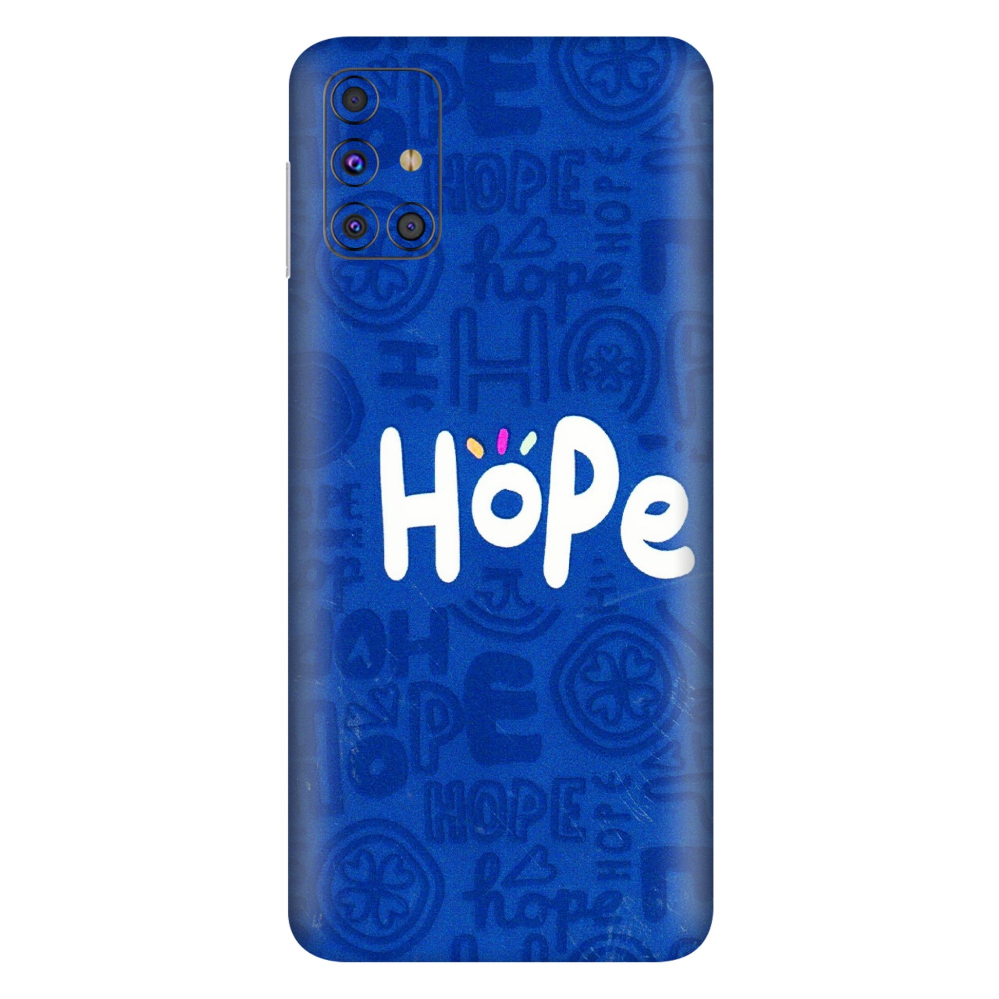 Samsung M/F/Note/Flip and C Phone Skins (All Models) - Hope Doodles Blue - 3D Embossed Finish (L-43) Samsung Galaxy M31s
