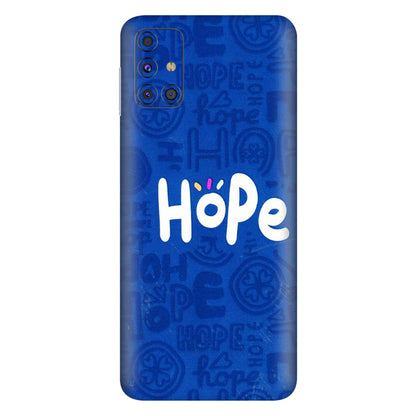 Samsung M/F/Note/Flip and C Phone Skins (All Models) - Hope Doodles Blue - 3D Embossed Finish (L-43) Samsung Galaxy M31s