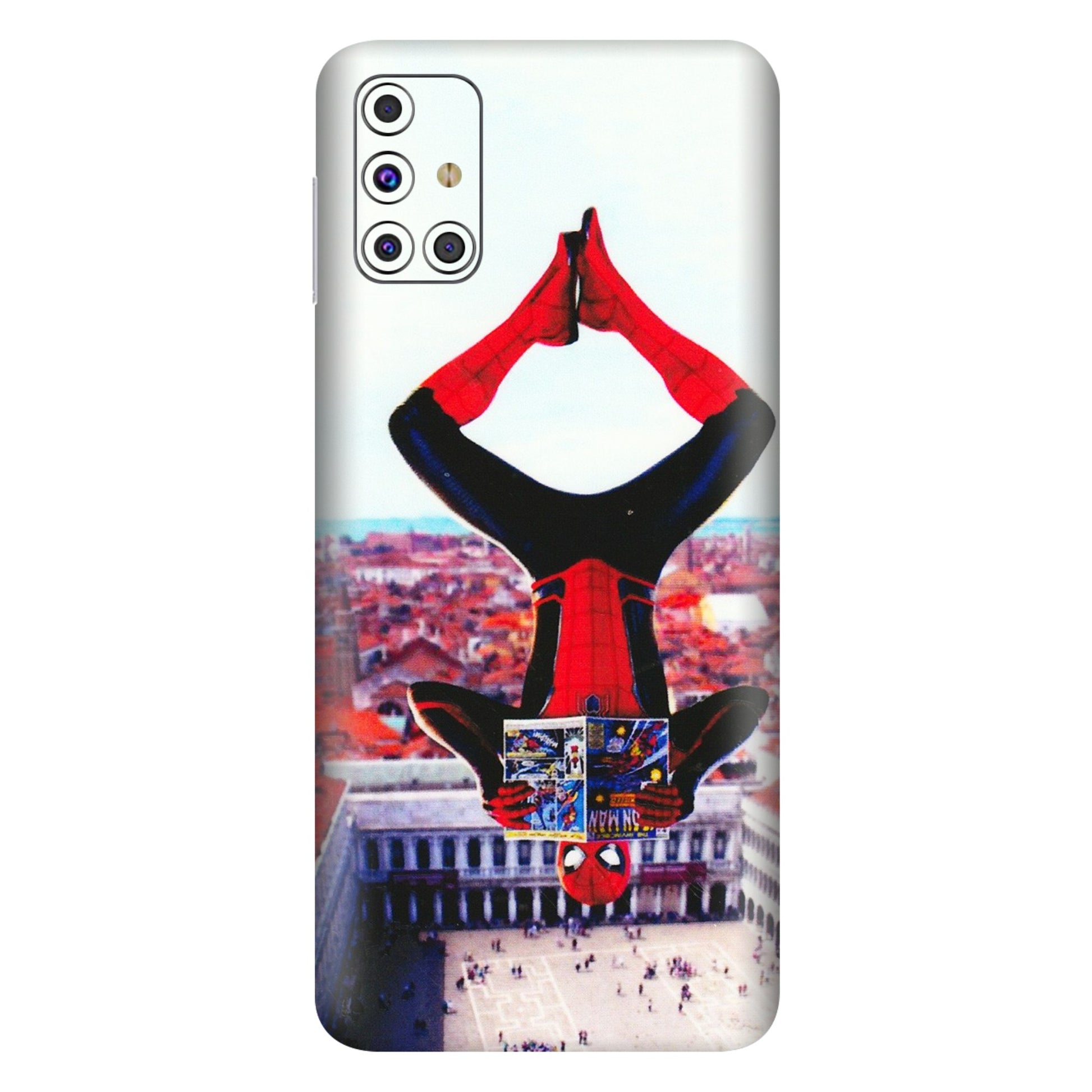 Samsung M/F/Note/Flip and C Phone Skins (All Models) - Spiderman Hanging - 3D Embossed Finish (L-53) Samsung Galaxy M31s