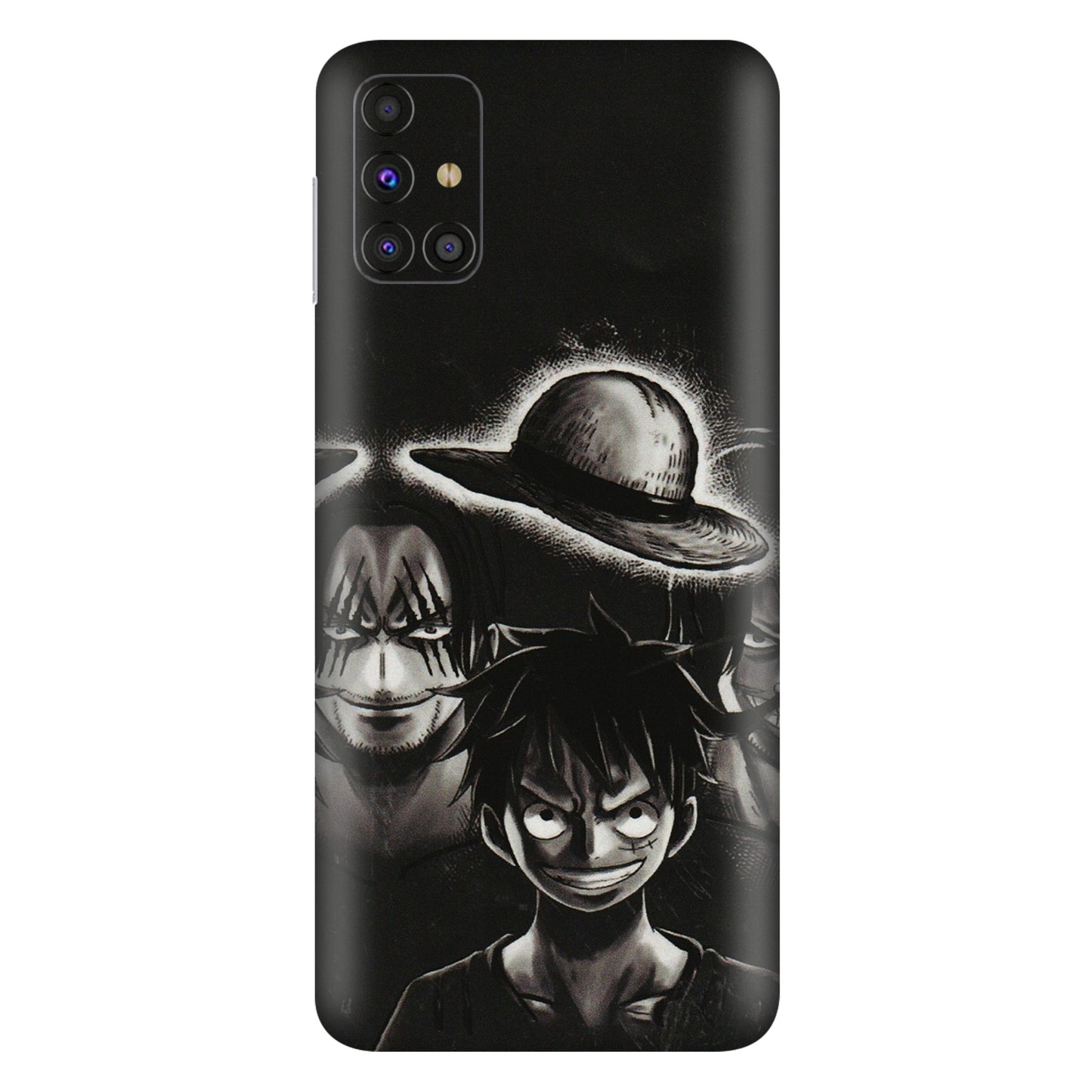 Samsung M/F/Note/Flip and C Phone Skins (All Models) - Black Luffy Hat - 3D Embossed Finish (L-57) Samsung Galaxy M31s