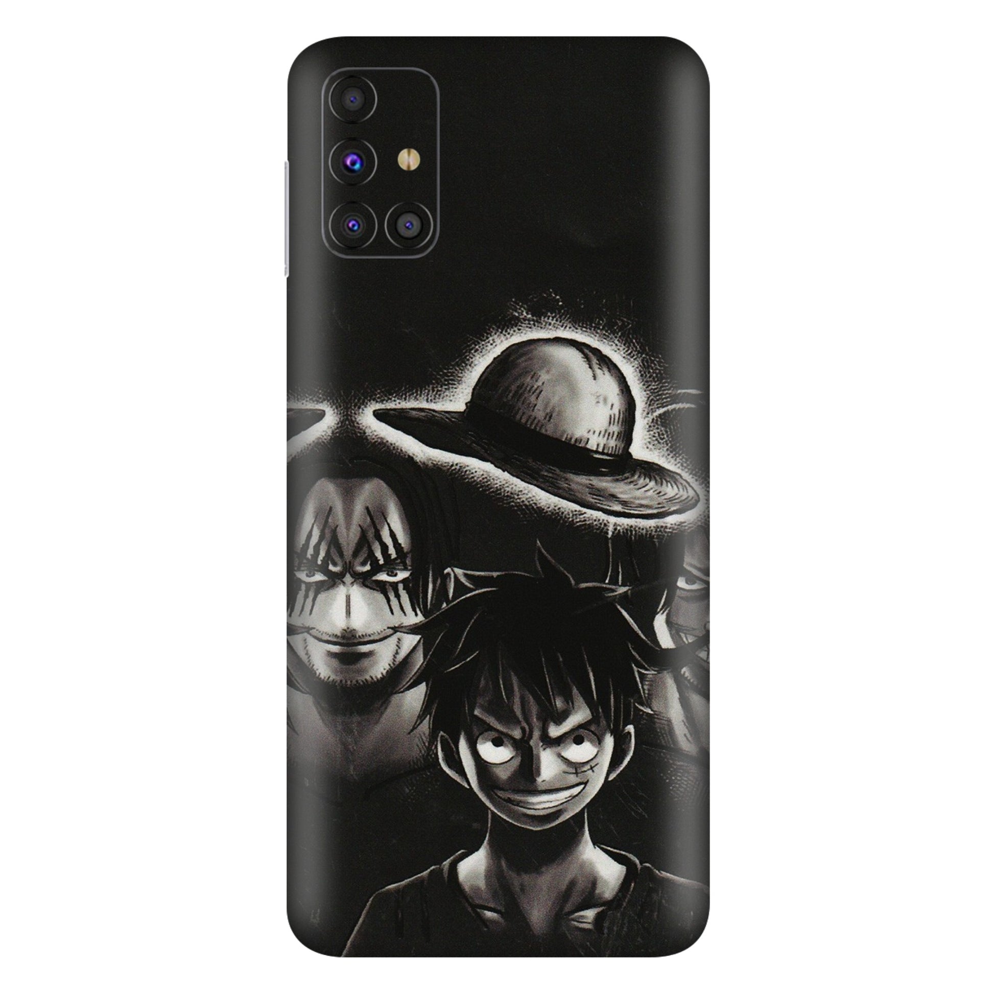 Samsung M/F/Note/Flip and C Phone Skins (All Models) - Black Luffy Hat - 3D Embossed Finish (L-57) Samsung Galaxy M31s