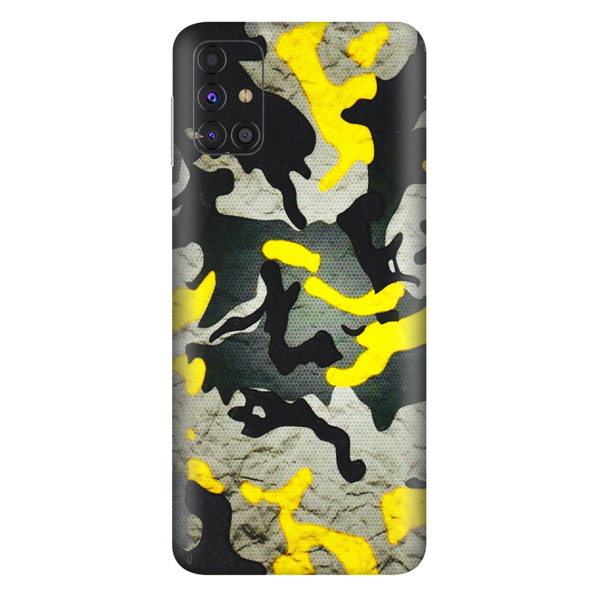 Samsung M/F/Note/Flip and C Phone Skins (All Models) - Yellow Camouflage - 3D Embossed Finish (L-61) Samsung Galaxy M31s
