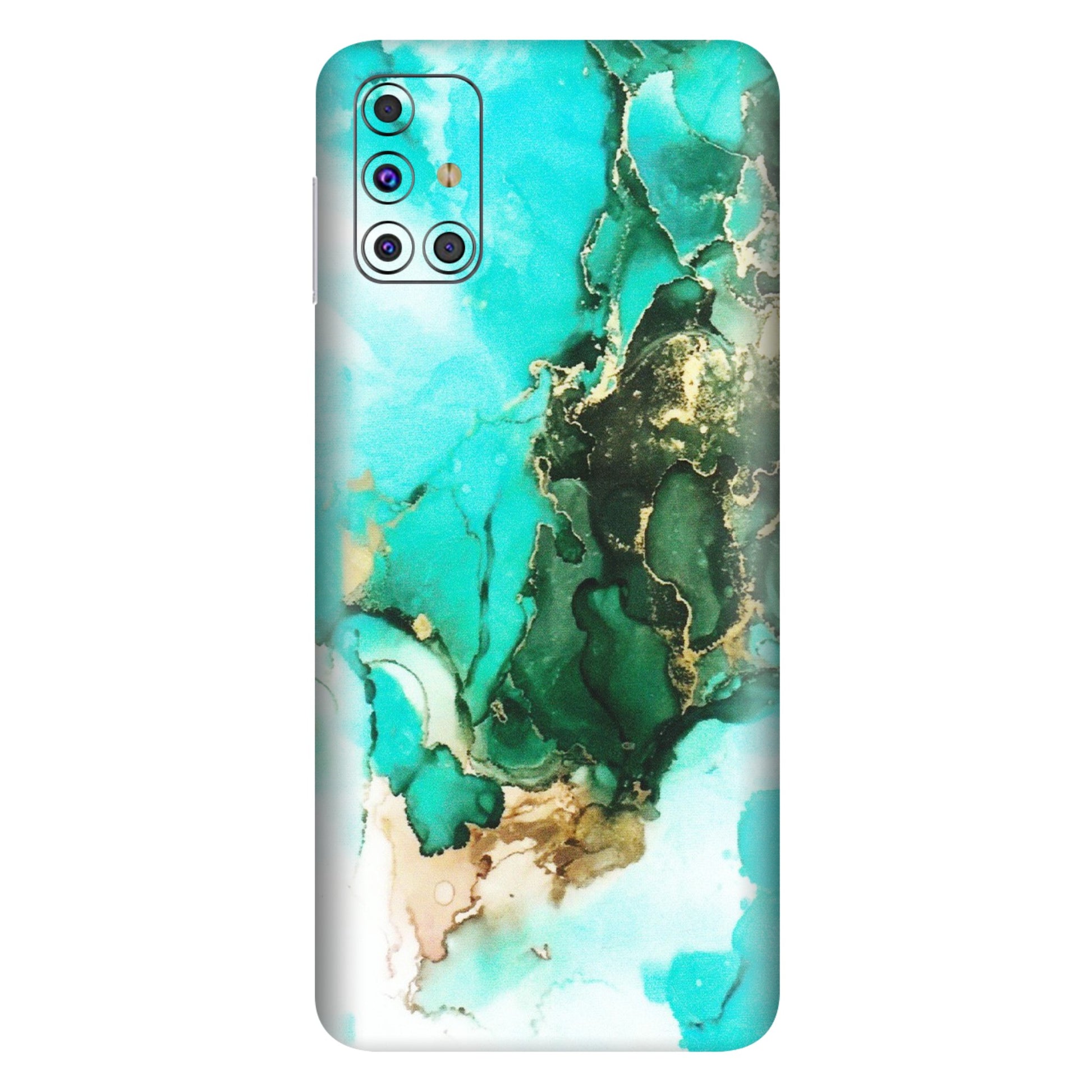 Samsung M/F/Note/Flip and C Phone Skins (All Models) - The Blue Gold Marble - Matte Finish (M-124) Samsung Galaxy M31s