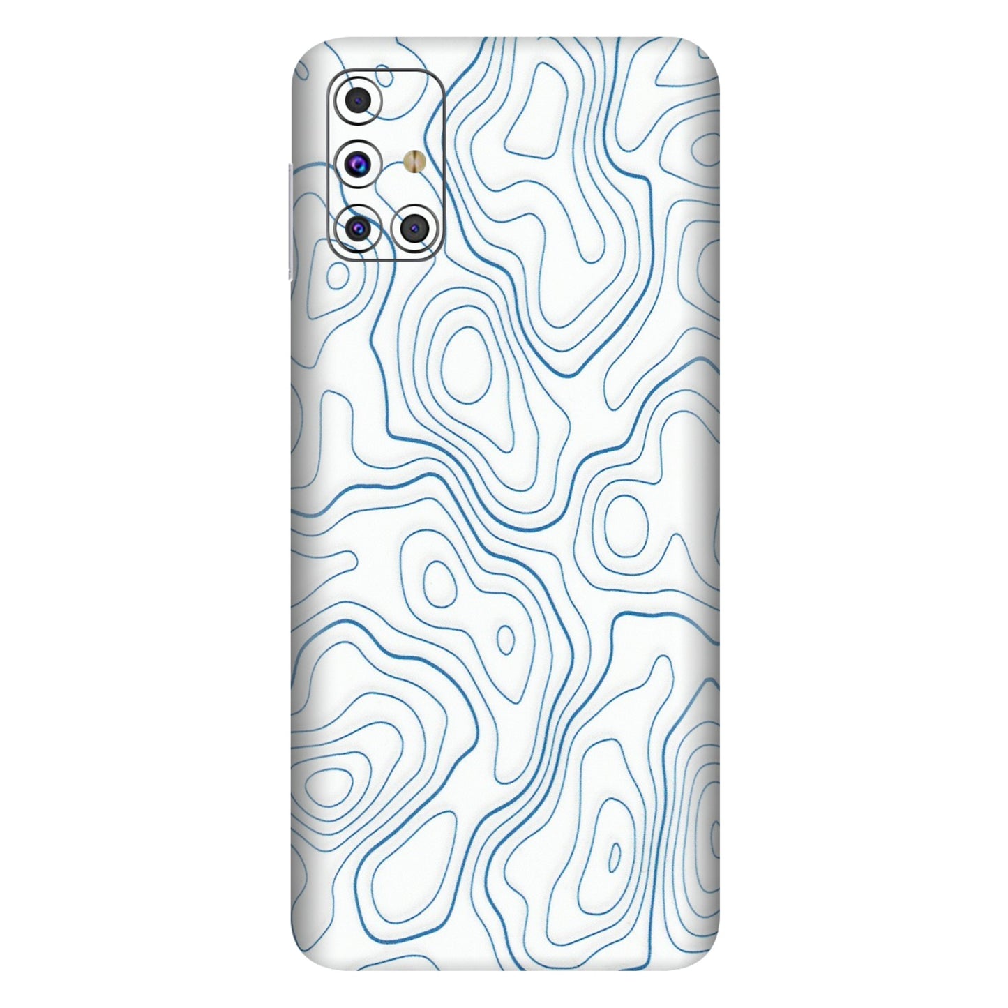 Samsung M/F/Note/Flip and C Phone Skins (All Models) - Blue And White Swirls - Matte Finish (M-139) Samsung Galaxy M31s