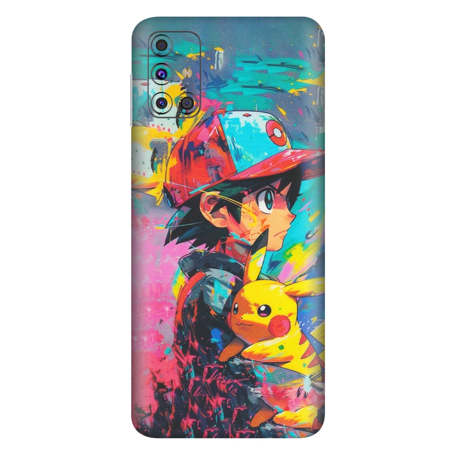 Samsung M/F/Note/Flip and C Phone Skins (All Models) - Ash & Pikachu - Matte Finish (M-26) Samsung Galaxy M31s