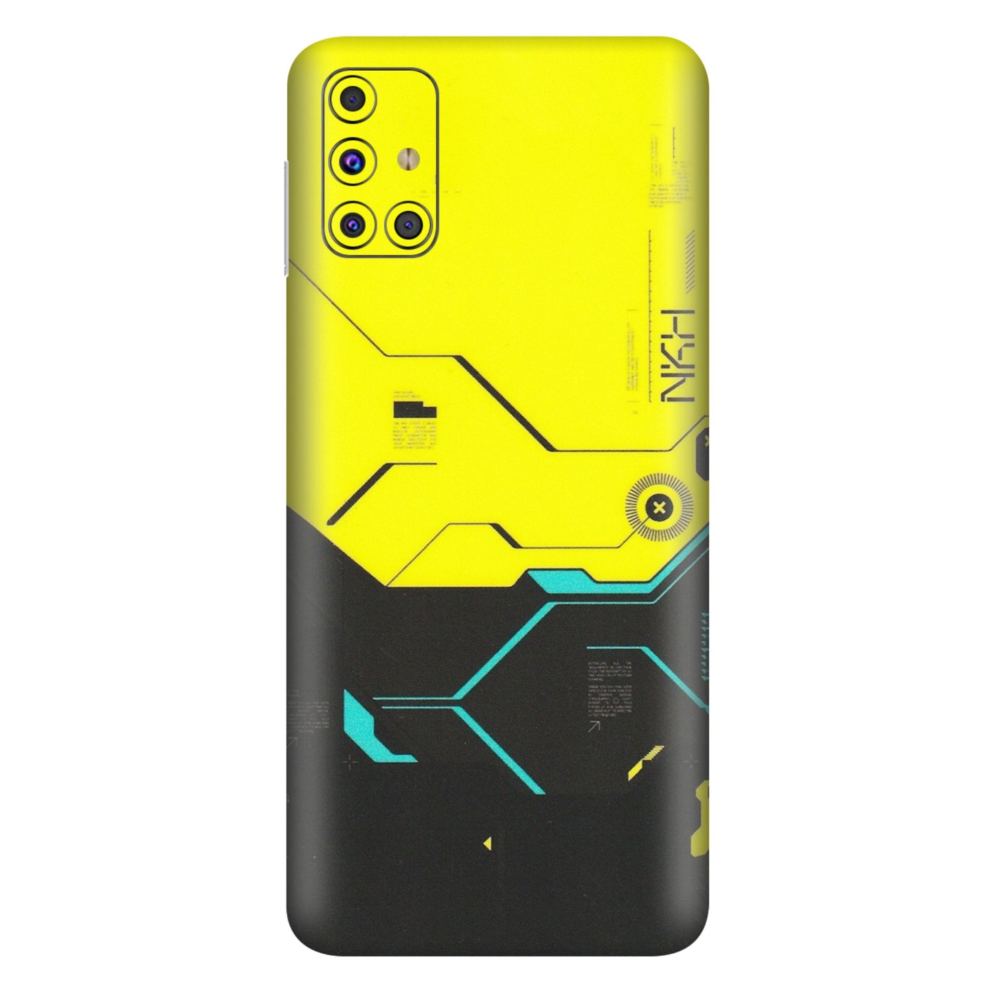 Samsung M/F/Note/Flip and C Phone Skins (All Models) - Black Yellow Technica - Matte Finish (M-53) Samsung Galaxy M31s