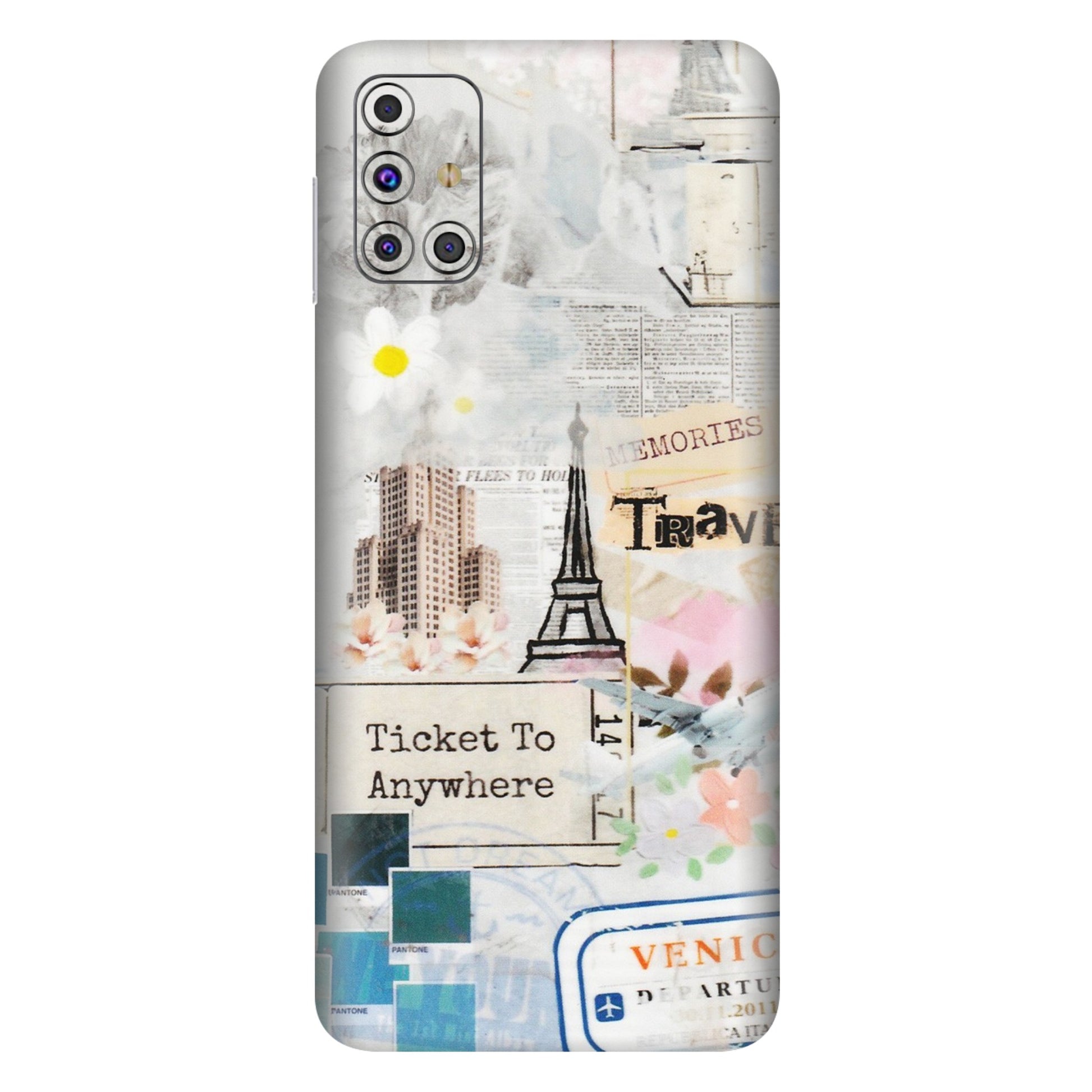 Samsung M/F/Note/Flip and C Phone Skins (All Models) - Travel Memories - Transparent Finish (T-09) Samsung Galaxy M31s