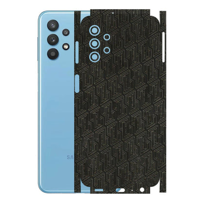 Samsung M/F/Note/Flip and C Phone Skins (All Models) - Black Abstract Pattern - 3D Embossed Finish (L-117) Samsung Galaxy M32 (5G)