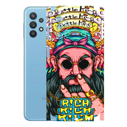 Samsung M/F/Note/Flip and C Phone Skins (All Models) - Battle King Dude Face - 3D Embossed Finish (L-178) Samsung Galaxy M32 (5G)