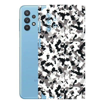Samsung M/F/Note/Flip and C Phone Skins (All Models) - White Black Camouflage - 3D Embossed Finish (L-18) Samsung Galaxy M32 (5G)