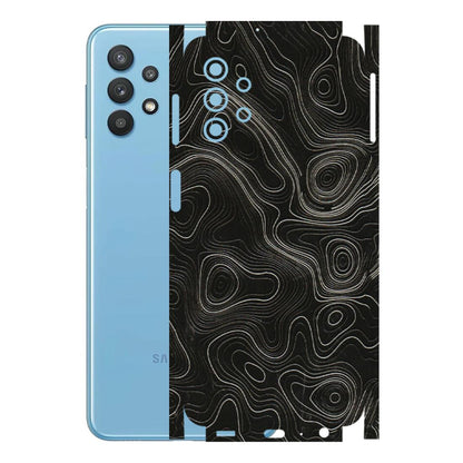 Samsung M/F/Note/Flip and C Phone Skins (All Models) - Black Swirl - 3D Embossed Finish (L-196) Samsung Galaxy M32 (5G)