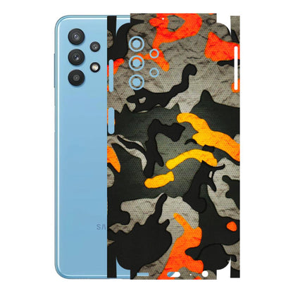 Samsung M/F/Note/Flip and C Phone Skins (All Models) - Orange Camouflage - 3D Embossed Finish (L-204) Samsung Galaxy M32 (5G)
