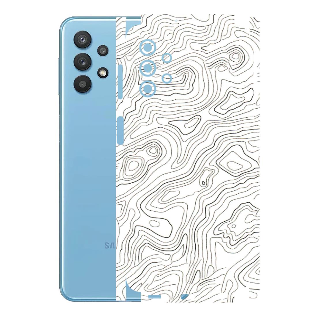 Samsung M/F/Note/Flip and C Phone Skins (All Models) - White Black Swirls - 3D Embossed Finish (L-219) Samsung Galaxy M32 (5G)