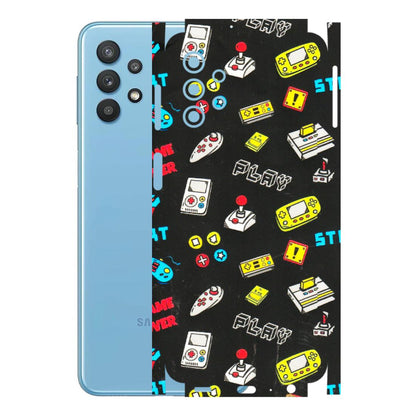 Samsung M/F/Note/Flip and C Phone Skins (All Models) - Gaming Doodles - 3D Embossed Finish (L-224) Samsung Galaxy M32 (5G)