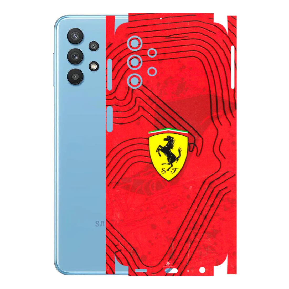 Samsung M/F/Note/Flip and C Phone Skins (All Models) - Red Ferrari Logo Stylish - 3D Embossed Finish (L-238) Samsung Galaxy M32 (5G)