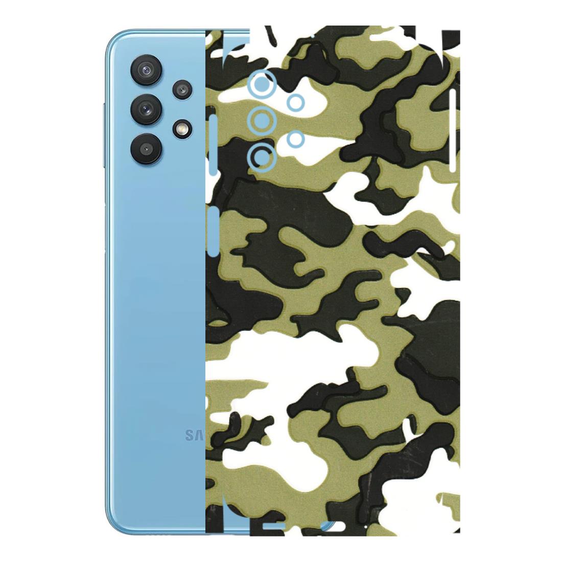 Samsung M/F/Note/Flip and C Phone Skins (All Models) - Camouflages White And Green - 3D Embossed Finish (L-243) Samsung Galaxy M32 (5G)
