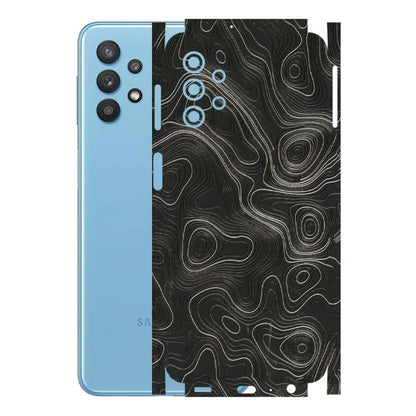 Samsung M/F/Note/Flip and C Phone Skins (All Models) - Abstract White Line Map - 3D Embossed Finish (L-269) Samsung Galaxy M32 (5G)