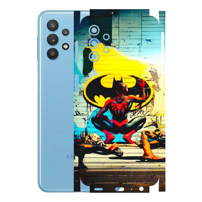 Samsung M/F/Note/Flip and C Phone Skins (All Models) - New Spiderman Bat Logo - 3D Embossed Finish (L-309) Samsung Galaxy M32 (5G)