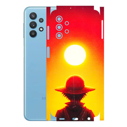 Samsung M/F/Note/Flip and C Phone Skins (All Models) - Cool Sunset With Monkey D.Luffy Anime - 3D Embossed Finish (L-329) Samsung Galaxy M32 (5G)