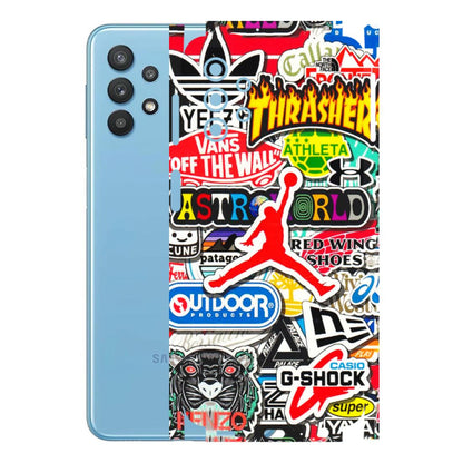 Samsung M/F/Note/Flip and C Phone Skins (All Models) - Multi Brands Sticker Graffiti - 3D Embossed Finish (L-37) Samsung Galaxy M32 (5G)