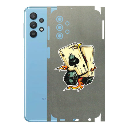 Samsung M/F/Note/Flip and C Phone Skins (All Models) - Grey Cards Of Ace - 3D Embossed Finish (L-77) Samsung Galaxy M32 (5G)