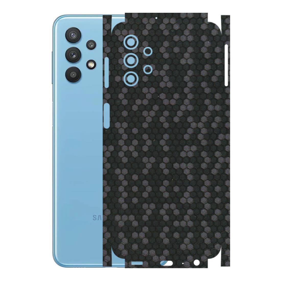 Samsung M/F/Note/Flip and C Phone Skins (All Models) - Black Grey Honeycomb Sober - 3D Embossed Finish (L-85) Samsung Galaxy M32 (5G)