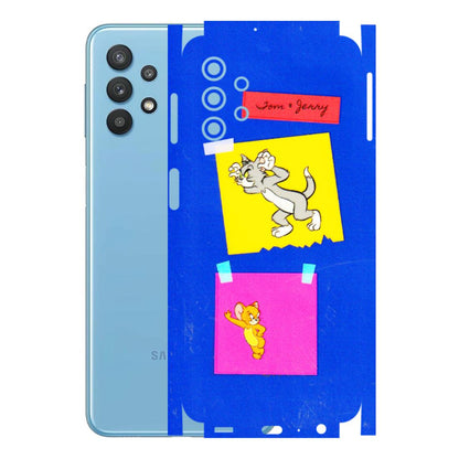 Samsung M/F/Note/Flip and C Phone Skins (All Models) - Tom N Jerry Sticky Notes - 3D Embossed Finish (L-88) Samsung Galaxy M32 (5G)