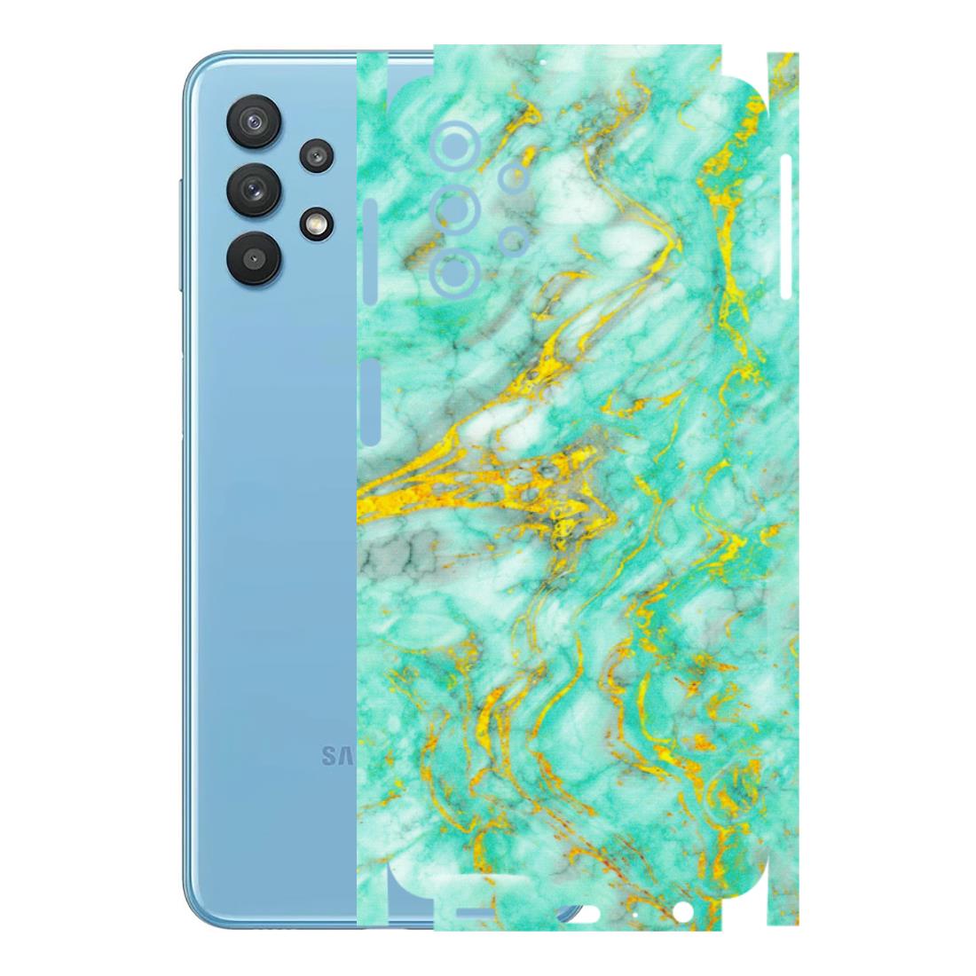 Samsung M/F/Note/Flip and C Phone Skins (All Models) - Green And Gold Marble Feel - Matte Finish (M-16) Samsung Galaxy M32 (5G)