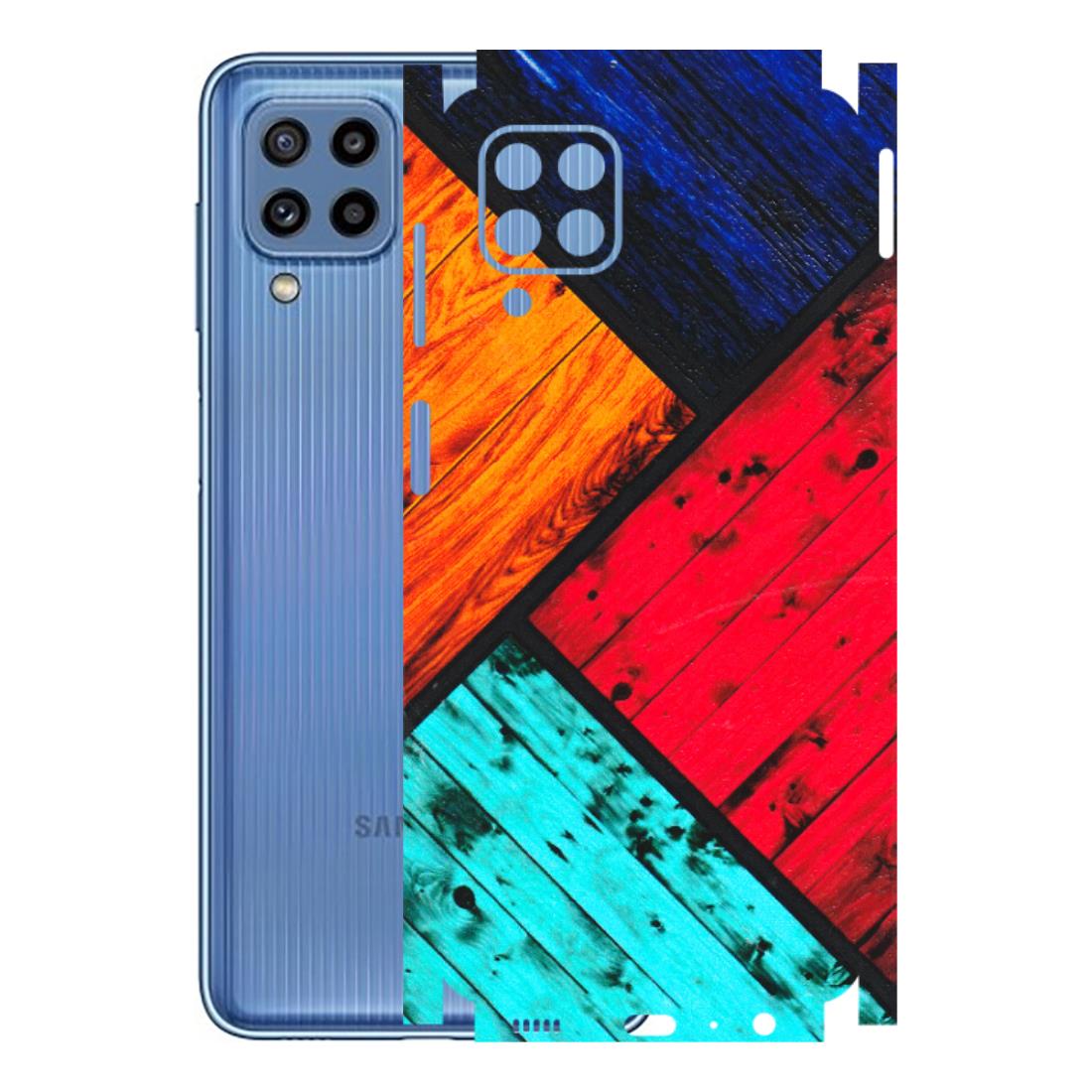 Samsung M/F/Note/Flip and C Phone Skins (All Models) - Colourful Wood Panels Abstract - 3D Embossed Finish (L-09) Samsung Galaxy M32