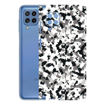 Samsung M/F/Note/Flip and C Phone Skins (All Models) - White Black Camouflage - 3D Embossed Finish (L-18) Samsung Galaxy M32