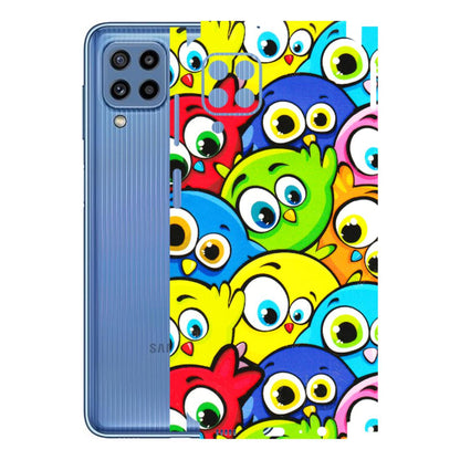 Samsung M/F/Note/Flip and C Phone Skins (All Models) - Cute Fluffy Birds - 3D Embossed Finish (L-213) Samsung Galaxy M32