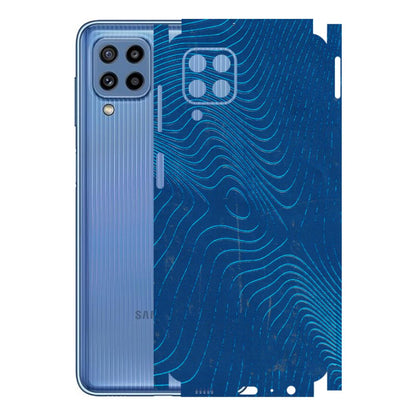 Samsung M/F/Note/Flip and C Phone Skins (All Models) - Abstract Blue Line Map - 3D Embossed Finish (L-272) Samsung Galaxy M32