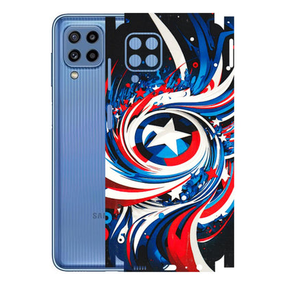 Samsung M/F/Note/Flip and C Phone Skins (All Models) - Captain America Logo - 3D Embossed Finish (L-307) Samsung Galaxy M32