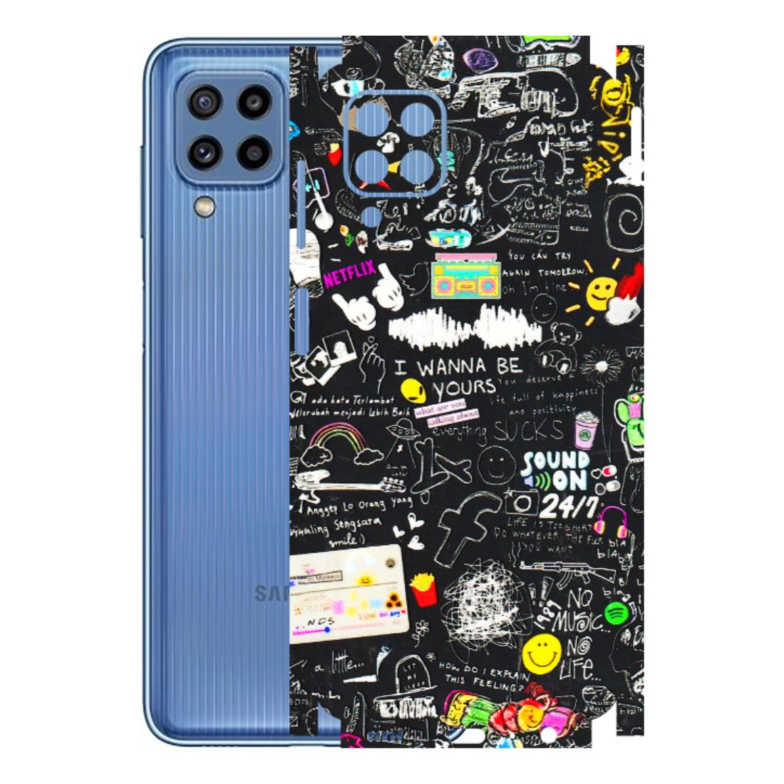 Samsung M/F/Note/Flip and C Phone Skins (All Models) - Black Creatives Doodles - 3D Embossed Finish (L-311) Samsung Galaxy M32
