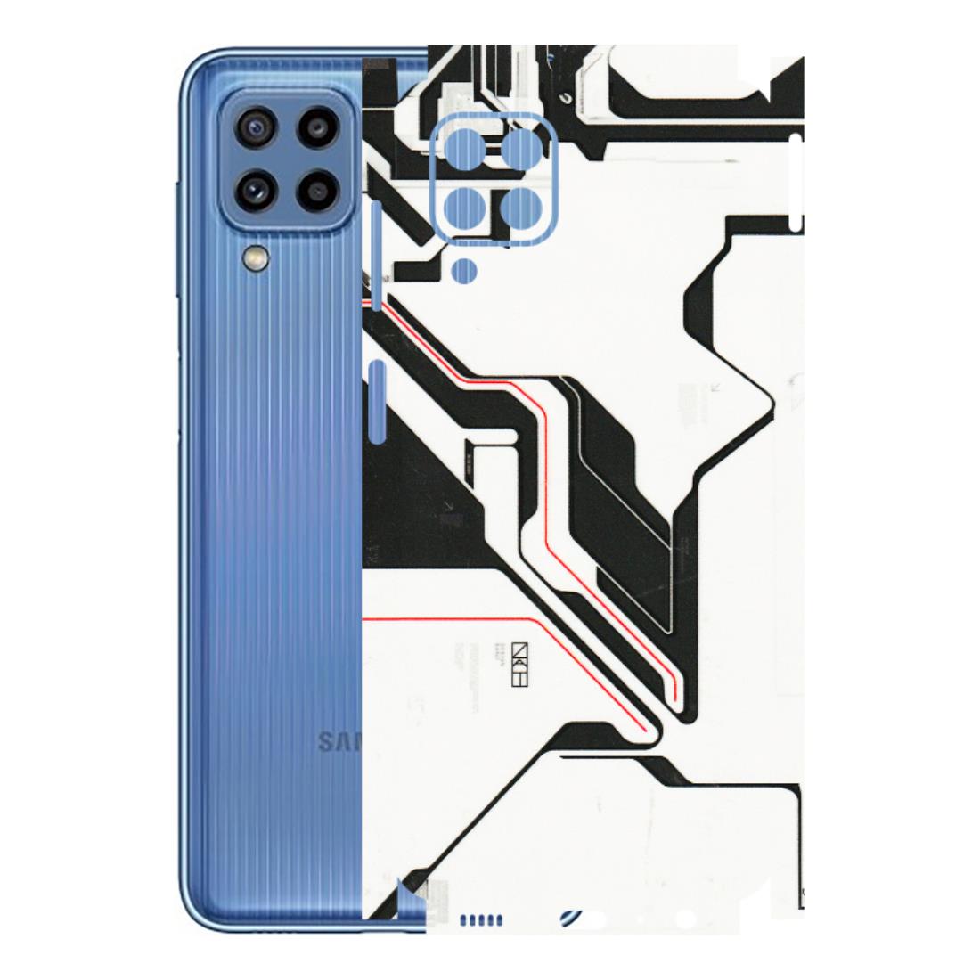 Samsung M/F/Note/Flip and C Phone Skins (All Models) - White Techy Logo - 3D Embossed Finish (L-312) Samsung Galaxy M32