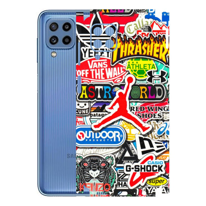 Samsung M/F/Note/Flip and C Phone Skins (All Models) - Multi Brands Sticker Graffiti - 3D Embossed Finish (L-37) Samsung Galaxy M32