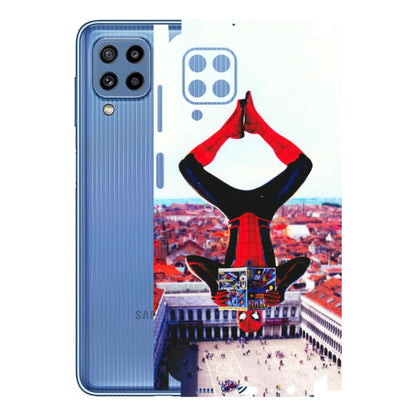 Samsung M/F/Note/Flip and C Phone Skins (All Models) - Spiderman Hanging - 3D Embossed Finish (L-53) Samsung Galaxy M32
