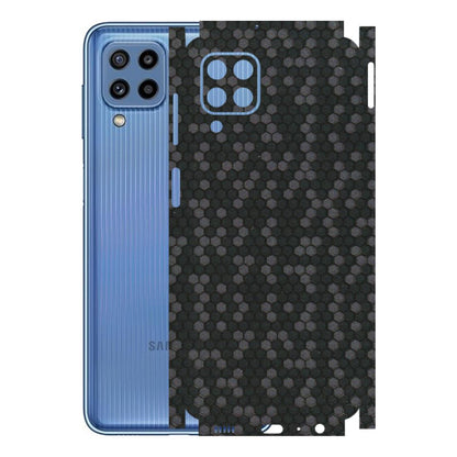 Samsung M/F/Note/Flip and C Phone Skins (All Models) - Black Grey Honeycomb Sober - 3D Embossed Finish (L-85) Samsung Galaxy M32