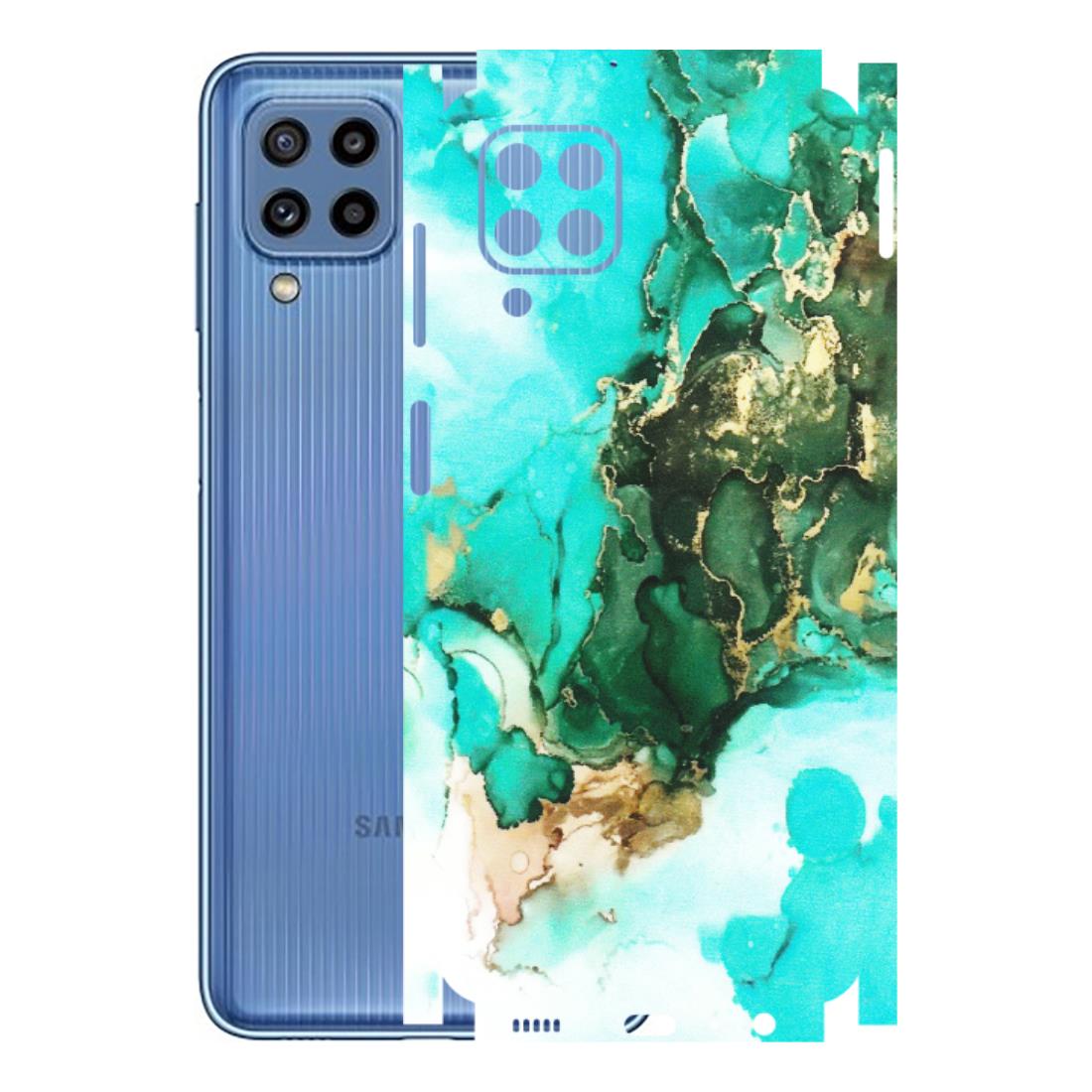 Samsung M/F/Note/Flip and C Phone Skins (All Models) - The Blue Gold Marble - Matte Finish (M-124) Samsung Galaxy M32