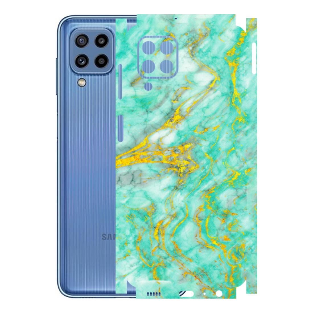 Samsung M/F/Note/Flip and C Phone Skins (All Models) - Green And Gold Marble Feel - Matte Finish (M-16) Samsung Galaxy M32