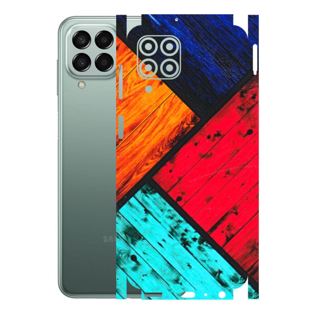 Samsung M/F/Note/Flip and C Phone Skins (All Models) - Colourful Wood Panels Abstract - 3D Embossed Finish (L-09) Samsung Galaxy M33 (5G)