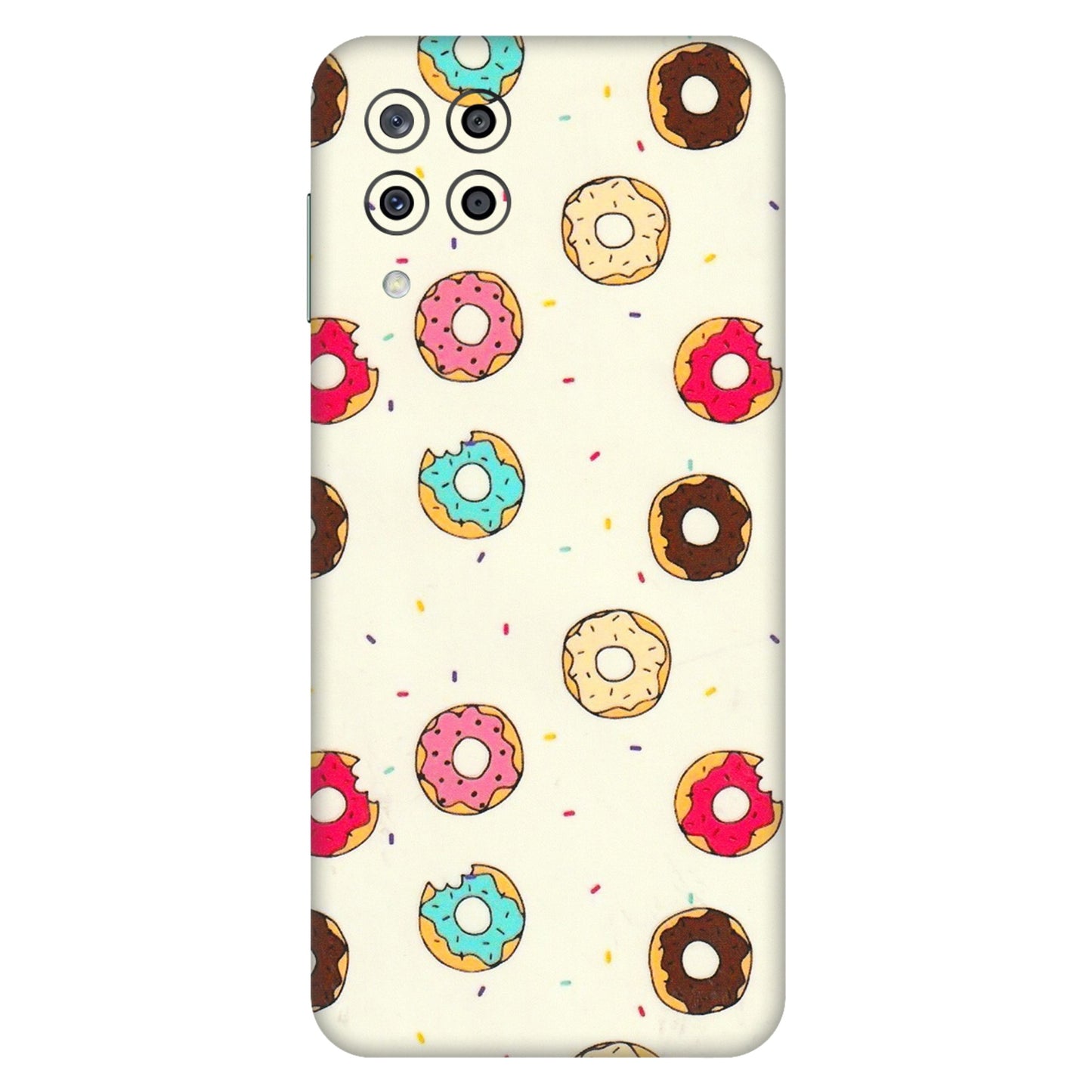 Samsung M/F/Note/Flip and C Phone Skins (All Models) - Mini Donuts Doodle Art - 3D Embossed Finish (L-122) Samsung Galaxy M33 (5G)