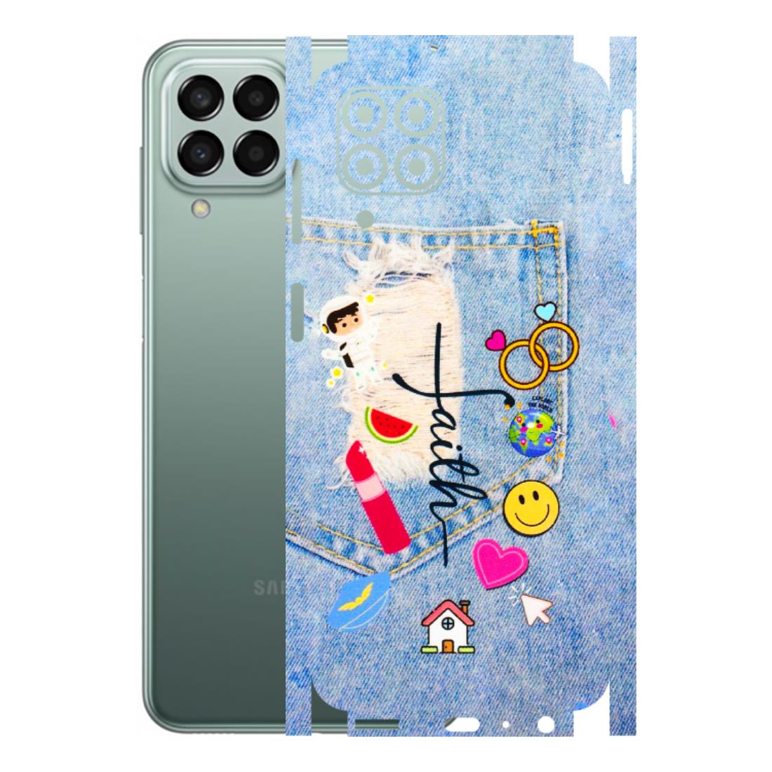 Samsung M/F/Note/Flip and C Phone Skins (All Models) - Denim Jeans Pocket - 3D Embossed Finish (L-134) Samsung Galaxy M33 (5G)