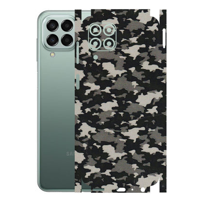Samsung M/F/Note/Flip and C Phone Skins (All Models) - Black/Grey Camoflaunge - 3D Embossed Finish (L-142) Samsung Galaxy M33 (5G)