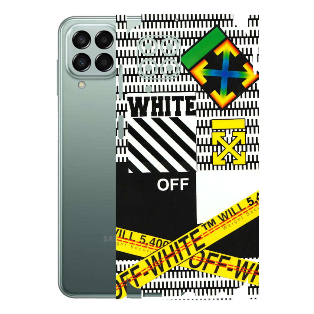 Samsung M/F/Note/Flip and C Phone Skins (All Models) - White Off Abstract - 3D Embossed Finish (L-172) Samsung Galaxy M33 (5G)