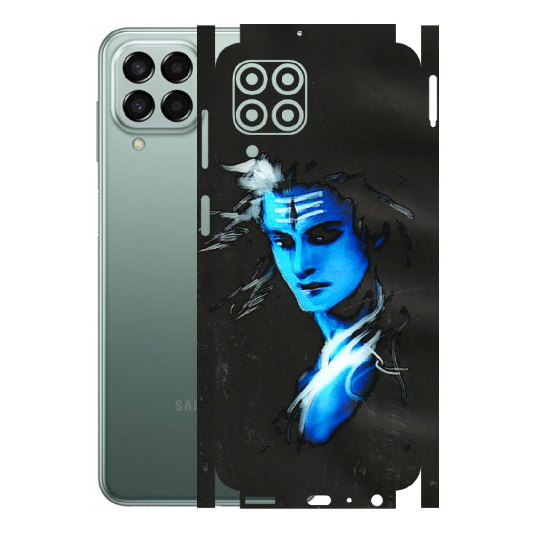 Samsung M/F/Note/Flip and C Phone Skins (All Models) - Har Har Mahadev Blue/Black - 3D Embossed Finish (L-185) Samsung Galaxy M33 (5G)